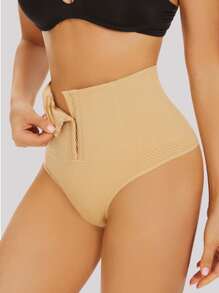 Plain Hook And Eye Shapewear Panty - Apricot - View 5