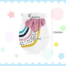 10 Pairs Baby Mittens Baby Gloves No Scratch 0-6 Months Baby Essentials Mittens for Newborn Baby Boys Girls - Multicolor - View 2