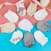 10 Pairs Baby Mittens Baby Gloves No Scratch 0-6 Months Baby Essentials Mittens for Newborn Baby Boys Girls - Multicolor - View 4