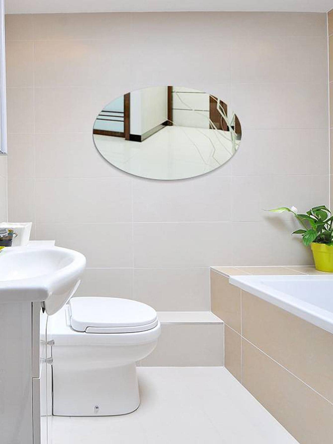 1pc Bathroom Mirror Selfadhesive Acrylic Mirror Sticker For Home Decor