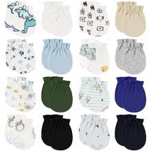 16 Pairs Baby Mittens Baby Gloves No Scratch 0-6 Months Baby Essentials Mittens For Newborn Baby Boys Girls - 彩色 - 查看 1