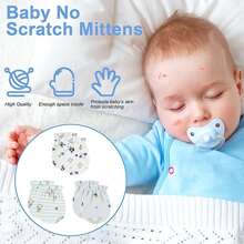 16 Pairs Baby Mittens Baby Gloves No Scratch 0-6 Months Baby Essentials Mittens For Newborn Baby Boys Girls - 彩色 - 查看 3