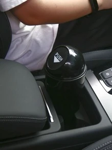 1 件装黑色汽车垃圾桶卡通垃圾箱垃圾收纳箱汽车用迷你垃圾桶 - 黑色 - 查看 2