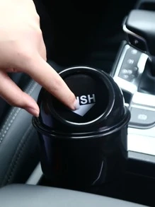 1 件装黑色汽车垃圾桶卡通垃圾箱垃圾收纳箱汽车用迷你垃圾桶 - 黑色 - 查看 4