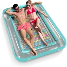 Inflatable Tanning Pool Lounger Float ,4 in 1 Sun Tan Tub Sunbathing Pool, Lounge Raft Floatie Toys,Water Filled Tanning Bed Mat Pad for Adult Blow Up Kiddie Pool Kids Ball Pit Pool (XL,Green) - 綠色 - 查看 4