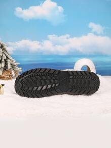 中切加厚濃烈香調內襯鞋適合男人及女人,老年輕便雪地靴 - 黑色 - 查看 4