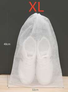 10入組白色鞋袋，休閒拉繩設計鞋子收納袋，衣櫥整理收納無紡布旅行攜帶防水收納袋，帶口袋和分類設計的掛袋鞋釦，鞋子整理，房間摆设，防潮收納袋，鞋袋，旅行必備，海灘度假，返校季節，學生收納背包。