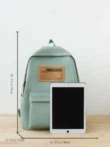 4入组/套時尚大容量學生背包套裝 - 綠色 - 查看 2