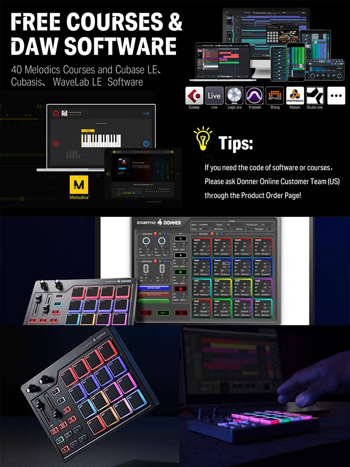 Donner MIDI Controller for Beginners DJ Equipment Music Producers MIDI