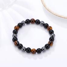1入組三重保護手鍊虎眼石、黑曜石和赤鐵礦三重手鍊為男士女士帶來好運和繁榮 - 黃色 - 查看 4