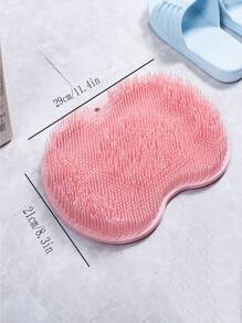 1pc Pink Exfoliating Back Scrubber And Foot Pad Home Bathroom Decor Bath Rug Floor Carpet Outdoor Rug Door Mat Summer - Pink - View 3