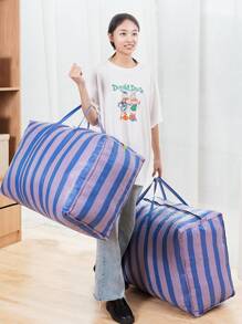 1入組針織包移動和包裝袋,耐用尼龍粗麻布收納袋帶大容量 - 藍色 - 查看 5