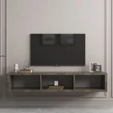 Shallow Floating TV Console - Grey - View 1