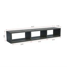 Shallow Floating TV Console - Grey - View 10