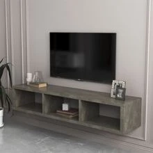 Shallow Floating TV Console - Grey - View 11