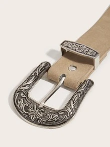 Boho 1pc Fashionable Western Style Studded Belt Halloween - Khaki - View 4