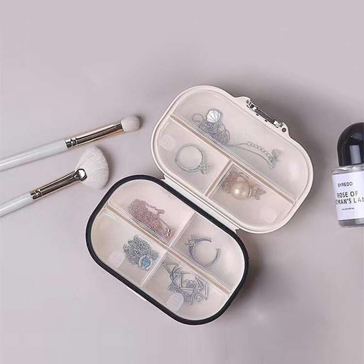 1pc Plastic Medicine Storage Box, Modern Portable Medicine Storage Box For Travel - Silver - View 1
