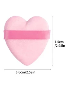 50 miếng mút trang điểm hình trái tim khô dạng đệm khí, dụng cụ trang điểm - Hồng - Xem 5