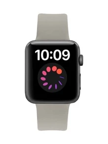 1 件灰色时尚柔软硅胶运动手表表带蝴蝶扣舒适可调节防水腕带,适用于 表带 38/40/41/42/44/45/46/49 毫米,适用于 Series Ultra/SE/11/10/9/8/7/6/5/4/3/2/1,智能手表配件 - 灰色 - 查看 11