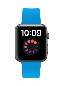 1pc Surf Blue Fashionable Soft Silicone Sports Watch Strap Butterfly Buckle Comfortable Adjustable Waterproof Wristband, For Apple Watch Band 38/40/41/42/44/45/46/49mm, For Apple Watch Series Ultra/SE/11/10/9/8/7/6/5/4/3/2/1, Intelligent Watch Accessories - Blue - View 10