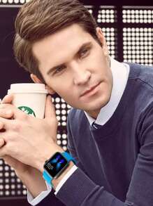 1pc Surf Blue Fashionable Soft Silicone Sports Watch Strap Butterfly Buckle Comfortable Adjustable Waterproof Wristband, For Apple Watch Band 38/40/41/42/44/45/46/49mm, For Apple Watch Series Ultra/SE/11/10/9/8/7/6/5/4/3/2/1, Intelligent Watch Accessories - Blue - View 5