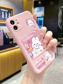 Funda de teléfono con diseño de conejo de dibujos animados, versión internacional, no la versión nacional - Rosa Pálido - Ver 5