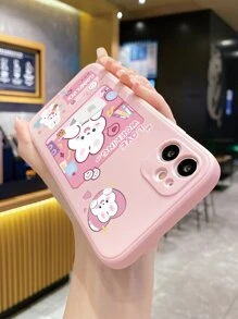 Funda de teléfono con diseño de conejo de dibujos animados, versión internacional, no la versión nacional - Rosa Pálido - Ver 4