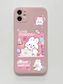 Funda de teléfono con diseño de conejo de dibujos animados, versión internacional, no la versión nacional - Rosa Pálido - Ver 2