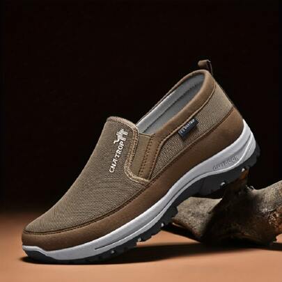 Sporty Sneakers For Men, Letter Graphic Slip On Sneakers