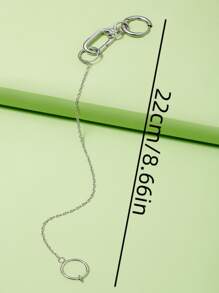 1 chiếc khuyên môi kẹp không lỗ, kiểu dáng cá tính, độc đáo, không cần xỏ lỗ. - Bạc - Xem 3