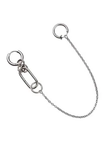 1 chiếc khuyên môi kẹp không lỗ, kiểu dáng cá tính, độc đáo, không cần xỏ lỗ. - Bạc - Xem 5