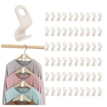 40pcs PP Nhựa Giá áo Trình kết nối Cái móc - trắng - Xem 1