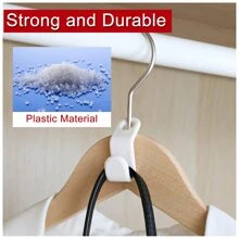 40pcs PP Nhựa Giá áo Trình kết nối Cái móc - trắng - Xem 2