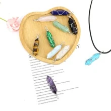 Natural Stone Necklace - Army Green - View 3