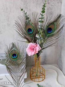 10 cái Mô phỏng Con công Lông vũ , DIY Hoa tai , Đồ trang trí Phụ kiện Đối với Nhà  Đồ trang trí Hoặc Cắm Hoa - màu xanh lá - Xem 1