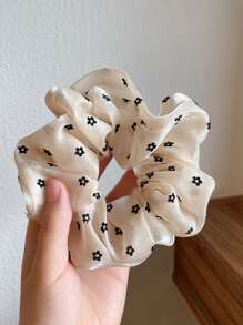 3 件装女士布艺彩色印花发带，简约设计发带，时尚头饰 - 黑與白 - 查看 3