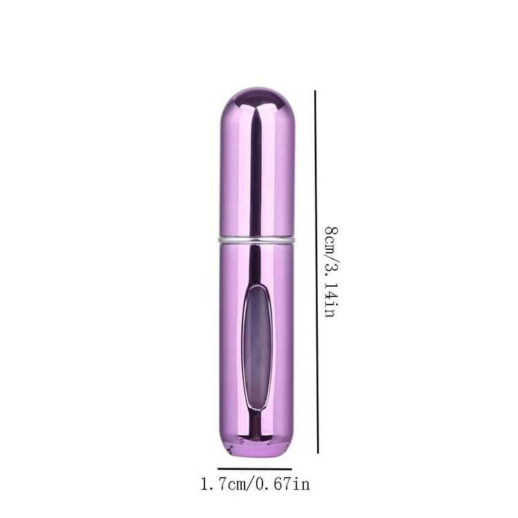 1/5 piezas Atomizador de perfume recargable de aleación de aluminio para viajes - Morado - Añade 5