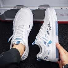 男士戶外時尚休閒運動鞋,時尚網面透氣運動鞋 - 藍色 - 查看 4