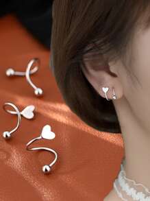 1对全新个性化小爱心女士耳环