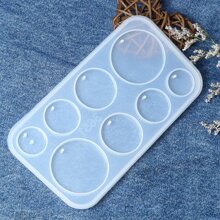 1 Miếng Silicone 8-lưới Hình dạng hình học Đồ trang sức Khuôn , DIY Mặt dây chuyền Thủ công mỹ nghệ Đồ mỹ nghệ Làm Khuôn - trắng - Xem 1