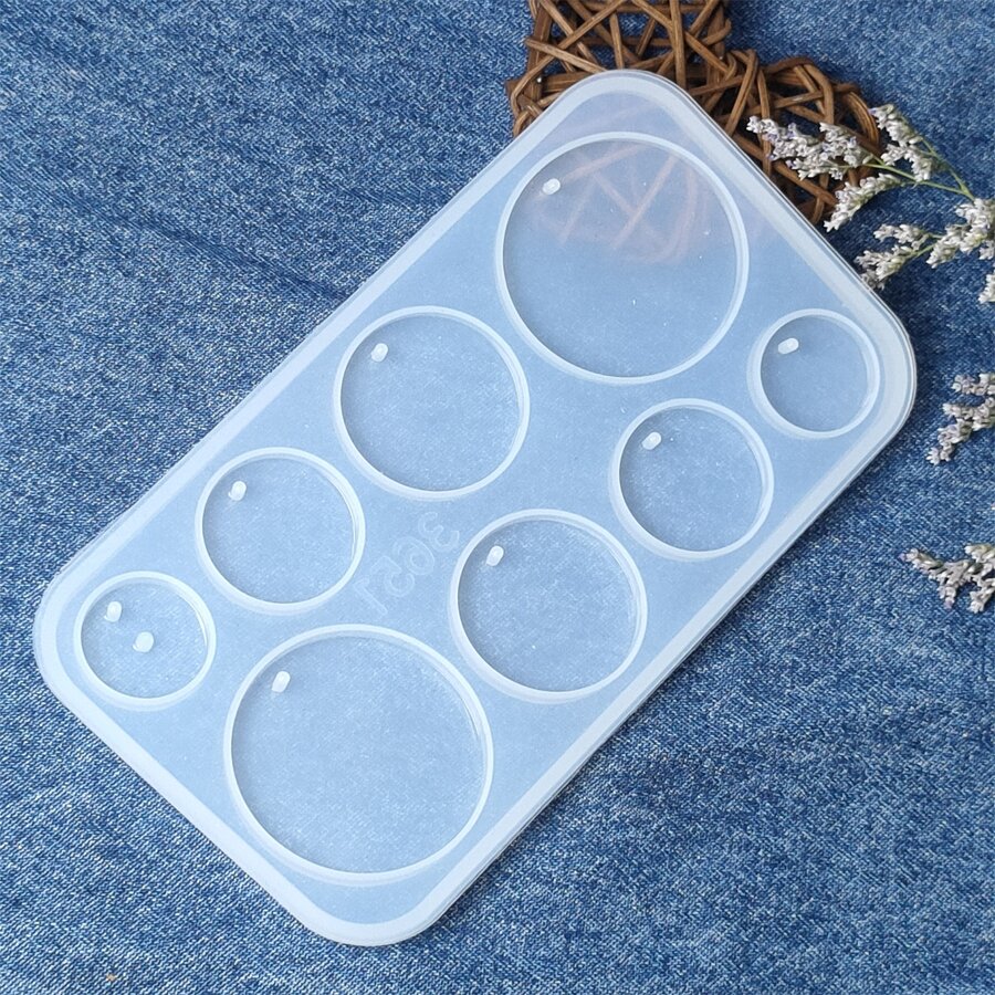 1 Miếng Silicone 8-lưới Hình dạng hình học Đồ trang sức Khuôn , DIY Mặt dây chuyền Thủ công mỹ nghệ Đồ mỹ nghệ Làm Khuôn - trắng - Xem 1