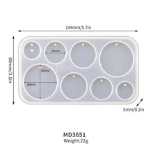 1 Miếng Silicone 8-lưới Hình dạng hình học Đồ trang sức Khuôn , DIY Mặt dây chuyền Thủ công mỹ nghệ Đồ mỹ nghệ Làm Khuôn - trắng - Xem 3
