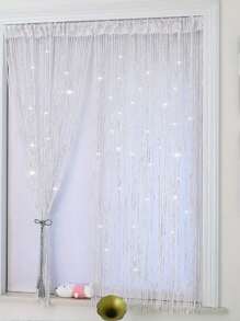 1件串珠帘，圣诞装饰门帘，透明帘，家居婚礼节日装饰门帘，派对背景装饰，银色闪亮半透明帘，适用于卧室、客厅，39英寸*79英寸 - 銀色 - 查看 7