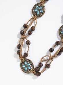 1 Miếng NỮ Pha lê Trang trí Hoa Boho Dây đai Đối với Trang trí váy - màu nâu - Xem 2