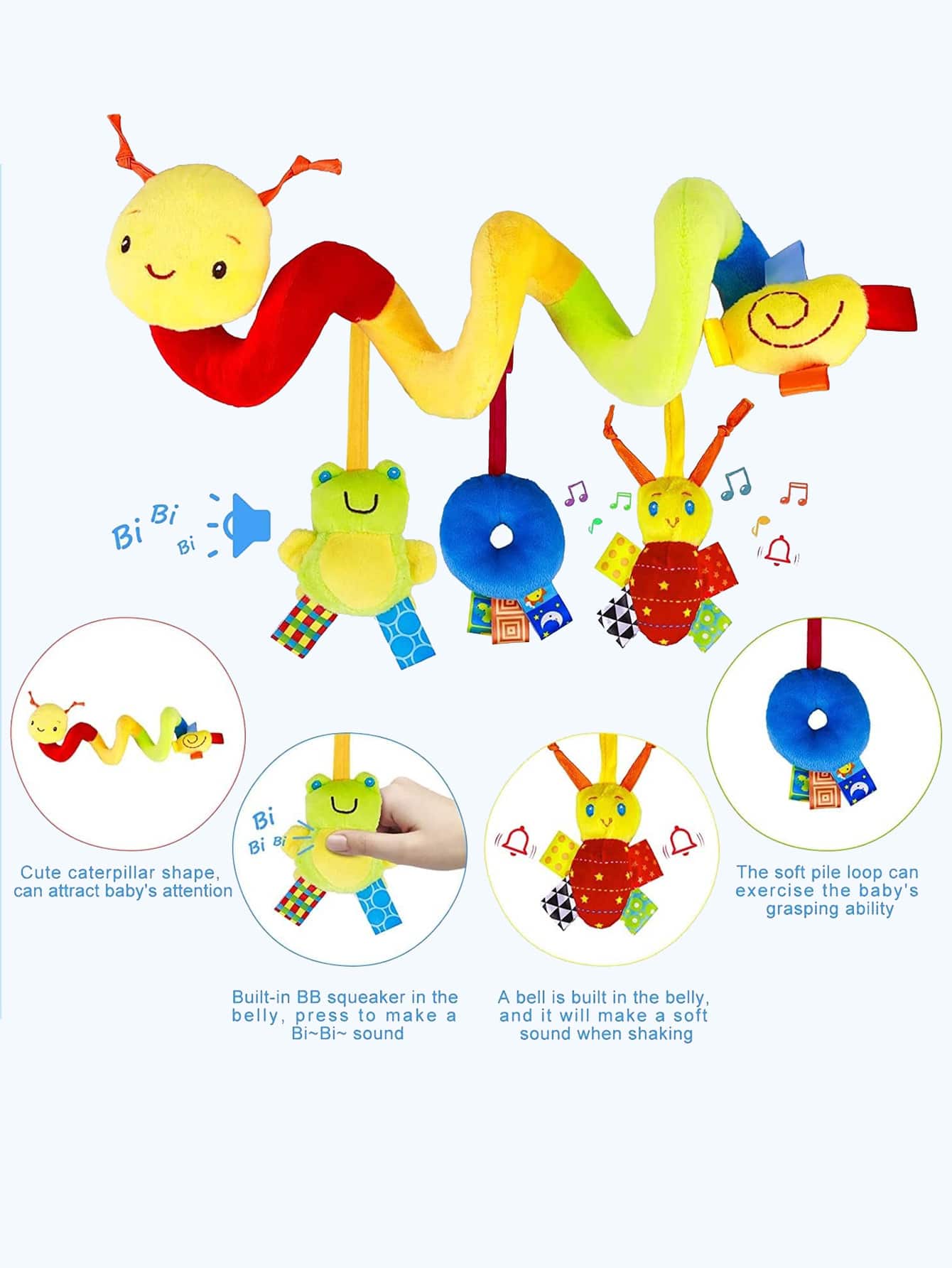 Christmas Decoration Baby Crib Hanging Rattles Toys Car Seat Toy Soft