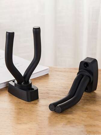 1 st. Svart Metall Väggmonterad Gitarr Galge Med Justerbar Krok