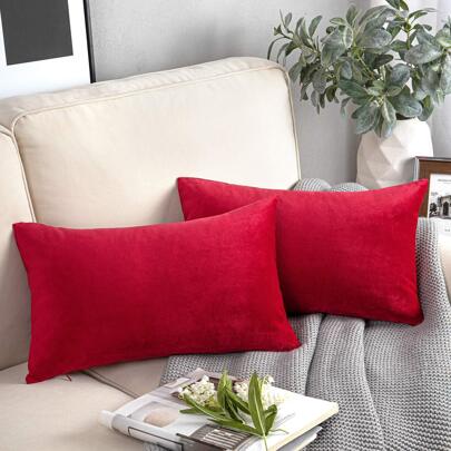 1pc Plain Cushion Cover Without Filler,velvet pillowcase for sofa, home decoration