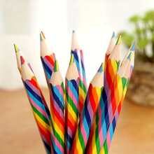 4pcs Dễ thương Nhiều màu Cầu vồng Bút chì Với Mẫu Đối với Vẽ , Sketching , Nhuộm màu , Qủa tặng - Nhiều màu - Xem 4