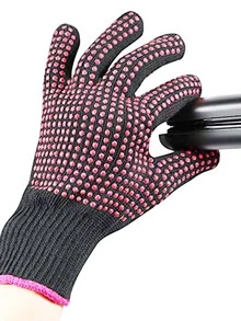 2/1 套美发工具：硅胶串珠双面卷发梳、卷发棒、直发器和耐热手套 - 彩色 - 查看 4