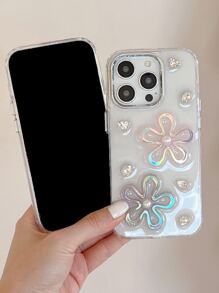Funda de teléfono a prueba de golpes compatible con iPhone, 1 pieza de TPU con acabado metálico y diseño de girasol, para el Día de San Valentín